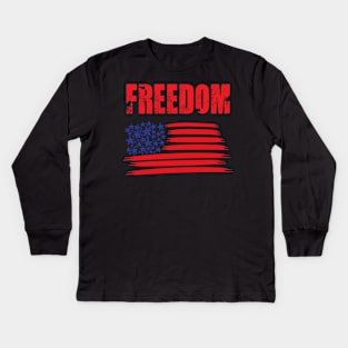 Freedom on 4th july Kids Long Sleeve T-Shirt